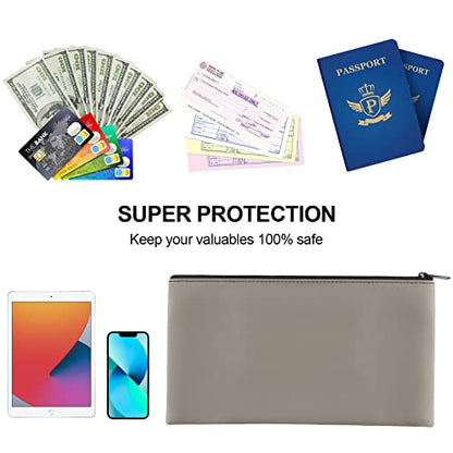 2 Pieces Money Bags with Zipper, 11x6.1 inch Money Pouch, Bank Bag, Cash Bag, Check Wallet, Cosmetics(Gray) - color: Grey, size: 2 Pieces