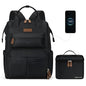 Maelstrom Travel Backpack for Women Men,Laptop Backpack Fits 15.6-17.3 Inch Laptop, Nurse/Work Bag with Insulated Lunch Box (Black) - color: Black