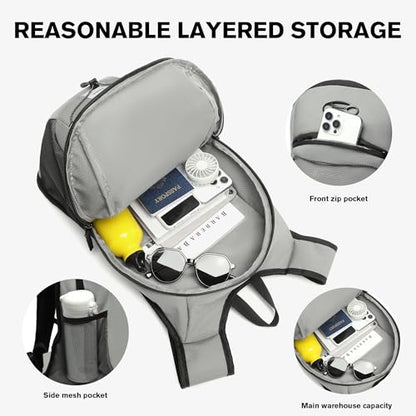 Ultra-Light Soft Daypack 15L/20L, Cushioned Breathable Back Panel Backpack, Lightweight Packable Travel Backpack (Gray, 15L) - color: Gray, size: 15L