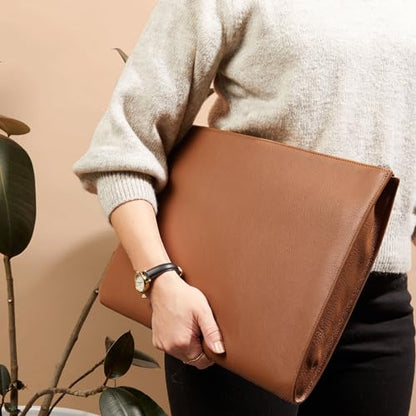 Leatherology Cognac Leatherolgy Zippered Document Holder with Interior Pocket for Tablet - color: Cognac