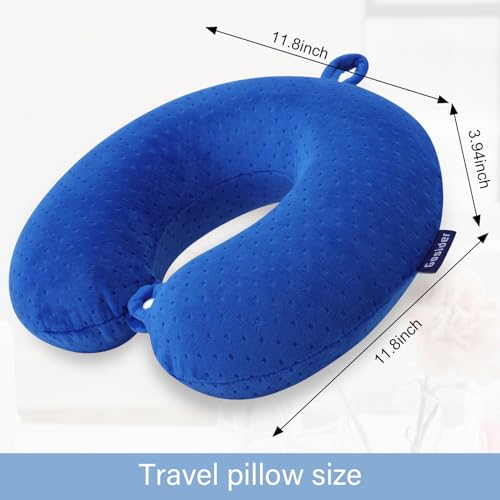 Neck Pillow for Travel Pillow Memory Foam U Shape Comfortable Travel Neck Pillow Head Neck Support Airplane Pillow for Traveling, Car, Home, Office, Travel Neck Flight Pillow - color: Royal Blue