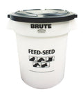 Rubbermaid Commercial Products BRUTE Container with Lid 20 Gal Feed/Seed White, for Bird/Animal/Pet Food