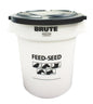 Rubbermaid Commercial Products BRUTE Container with Lid 20 Gal Feed/Seed White, for Bird/Animal/Pet Food