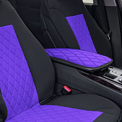 FH Group Neosupreme Purple Diamond Pattern Center Console Pad – Water-Resistant Armrest Cover Protector for Cars, SUVs & Trucks - color: Purple, style: Console Cover (Diamond)