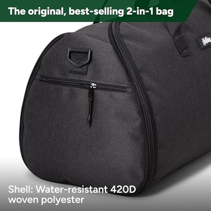 Halfday Convertible 2-in-1 Garment Duffel Weekender Bag 45L: Wrinkle-Free Travel (Hanging Suit Compartment, Shoe Pockets, Trolley Sleeve), Durable & Water-Resistant Carry-on, Shadow - color: Shadow, style: Original, 45l