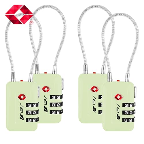 TSA Accepted Luggage Travel Lock, Set-Your-Own Combination Lock for School Gym Locker, Luggage Suitcase Baggage Locks, Filing Cabinets, Toolbox, Case (Mint Green, 4 Pack) - color: Mint Green, size: 4 Pack