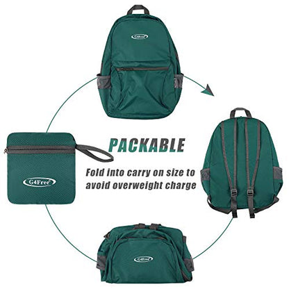 G4Free 20L Lightweight Packable Backpack Travel Hiking Daypack Foldable Backpack for Men Women - color: Green Update
