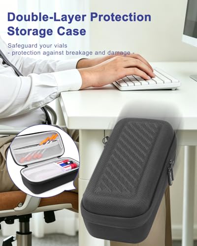 Kryptos Insulin Cooler Travel Case, Diabetic Medication Insulated Cooling Organizer Bag with 300g Large Capacity Ice Pack for Diabetes Care Insulin Pens and Diabetic Supplies, for Trip and Daily - color: ‌Flat Black