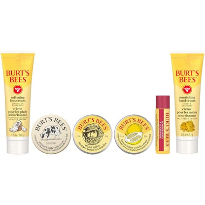 Burt's Bees Gifts Ideas, Tips and Toes Kit, 6 Travel Size Products - Pomegranate Moisturizing Lip Balm, 2 Hand Creams, Foot Cream, Cuticle Cream, and Hand Salve - size: 6 Count