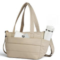 Lunch Bag Women Puffy Quilted Tote Bag Stylish Insulated Lunch Tote Bag with Large Capacity and Shoulder Strap Portable Lunch Cooler Bags for Women, Work Office, Travel, Picnic, Meal Prep - color: Camel