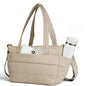 Lunch Bag Women Puffy Quilted Tote Bag Stylish Insulated Lunch Tote Bag with Large Capacity and Shoulder Strap Portable Lunch Cooler Bags for Women, Work Office, Travel, Picnic, Meal Prep - color: Camel