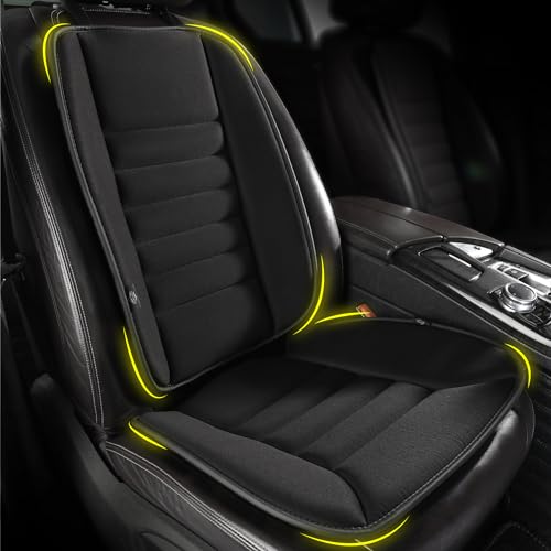 kingphenix Car Seat Cushion with Back Support Pillow: Enhanced Comfort Memory Foam Design for Pain Relief, Ideal for Drivers and Office Use - Ergonomic Lumbar Comfort for Long Sitting - Black - color: Black, size: Front