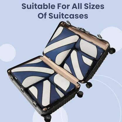 BAGAIL 6 Set Packing Cubes,Travel Luggage Packing Organizers - color: The Navy, style: 6 Set