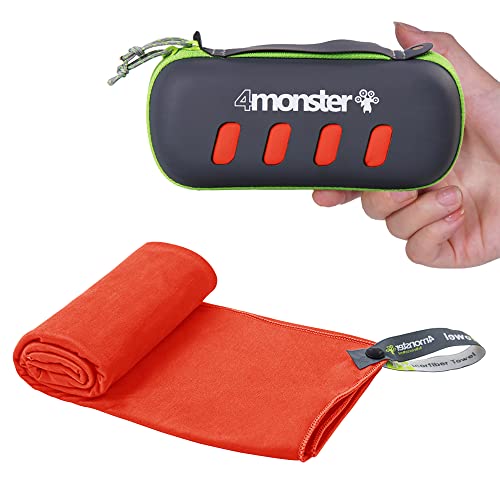 4Monster Camping Towel Super Absorbent-Quick Dry Microfiber Towel Ultra Compact & Soft-Travel Towel Lightweight for Backpacking,Hiking,Gym,Beach,Swimming,Yoga - color: Red, size: 31.50" x 15.70"