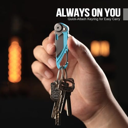 TACRAY Vinto 5-in-1 Small Pocket Knife – Ultra-Light Compact Multitool with Utility Knife, Seatbelt Cutter, Bottle Opener, Flathead Screwdriver & Keyring Attachment for Everyday Carry (Blue) - color: Blue