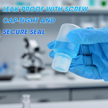 1oz/30ml Plastic Sample Bottles with caps, Wide Mouth Reagent Bottle with Lids Leak Proof Containers Water Sample Bottles for Laboratories, Travel(10Pcs) - style: 30ML-10pcs