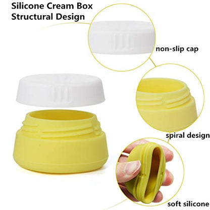Cosywell Travel Containers Sets Silicone & PP Cream Jars for Toiletries Empty Lotion Leak-proof & TSA Approved Bottles Accessories with Hard Sealed Lids for Cosmetic Makeup Face Cream (9 Jars) - style: A-9 Jars Plastic-6 & Silicone-3