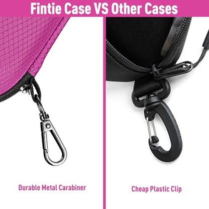 FINTIE Sunglasses Case, Hard EVA Shell Shockproof Sport Glasses Case with Metal Carabiner Travel Zipper Eyeglasses Holder - color: Magenta
