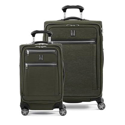 Travelpro Platinum Elite Softside Expandable Luggage, 8 Wheel Spinner Suitcase, TSA Lock, Men and Women, Pilot Green, 2-Piece Set (21/25) - color: Pilot Green, size: 2-Piece Set (21/25)