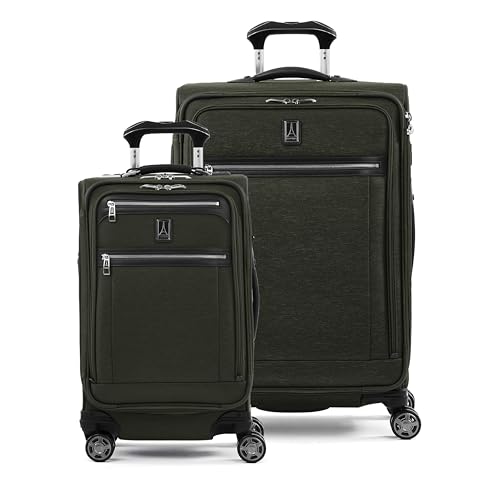 Travelpro Platinum Elite Softside Expandable Luggage, 8 Wheel Spinner Suitcase, TSA Lock, Men and Women, Pilot Green, 2-Piece Set (21/25) - color: Pilot Green, size: 2-Piece Set (21/25)