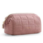 BAGSMART Makeup Bag Travel Toiletry Bag, Puffy Padded Make Up Bags for Women Makeup Organizer Case, Wide-open Pouch Purse Travel Essentials Toiletries Accessories Brushes, Dark Pink - color: 02-Dusty Rose Pink