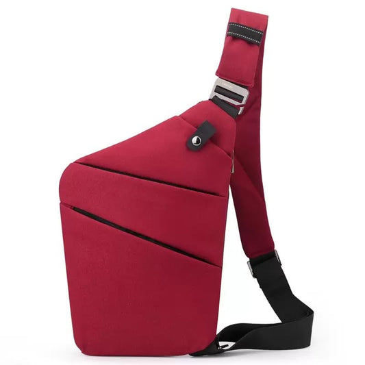 Crossbody Travel Bags for Women, Anti Theft Proof Safe Slim Sling Travel Purses, Personal Flex Shoulder Bag for Men Women - color: Red, size: Left Shoulder