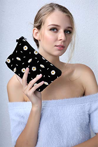 Deanfun Cosmetic Bag for Women, Durable Polyester Makeup Bag Organizer Travel Waterproof Roomy Accessories Daisy Purse Bag Gifts(52366) - color: 52366
