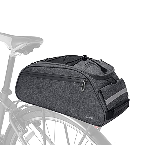 MOSISO Bike Rack Bag, Waterproof Bicycle Trunk Pannier Rear Seat Pouch Cycling Bike Carrier Backseat Storage Luggage Saddle Shoulder Bag - color: Space Gray