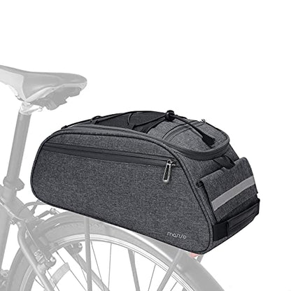 MOSISO Bike Rack Bag, Waterproof Bicycle Trunk Pannier Rear Seat Pouch Cycling Bike Carrier Backseat Storage Luggage Saddle Shoulder Bag - color: Space Gray