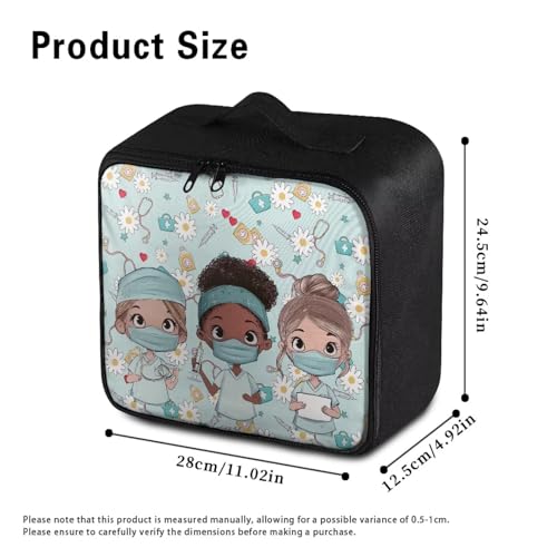 Empty First Aid Bag Nurse Blue Medical Bag Empty Large Capacity for Home Office and Travel Use Lightweight Washable Soft Fabric Organizational Pouch for Emergencies - color: Nurse Blue