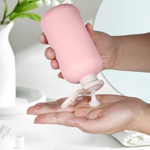 3 PACK Travel Shampoo Bottle, Empty Plastic Squeeze Bottles 6.8oz with Flip Cap, Lotion Container for Toiletries Travel Size Shampoo and Conditioner - color: Blue+Green+Pink, size: 6.8 oz