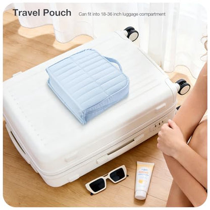 Abiudeng Standing Travel Makeup Bag Stand up Make up Bag Travel Toiletry Bag with Multiple Compartments Large Capacity for Women Business Trips Fitness and Daily Commutes(blue) - color: Blue