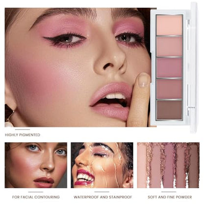 Matte Eyeshadow Palette, Rose Mauve Pink Neutral Eye Shadow, Dusty Pink Taupe Brown Eyeshadow, Soft Blendable Natural Makeup, Long Lasting Waterproof for Daily Date Soft Glam Look, Sombra de Ojos 04 - color: B04