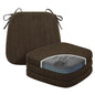 baibu Kitchen Chair Cushions Set of 4, Dual-Layer Patented Design Memory Foam Dining Chair Pads with Ties and Washable Cover, 4 Pack, 17" x 16" x 2", Dark Brown - color: Dark Brown, size: 4 Count (Pack of 1)