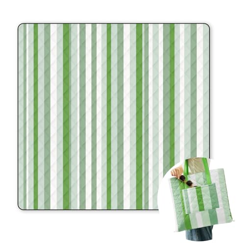 2 in 1 Tote Picnic Blanket Waterproof Outdoor Camping Mat,Large Capacity Beach Blanket 80''x80'' 7Layers Easy to Foldable and Carry. - color: Green