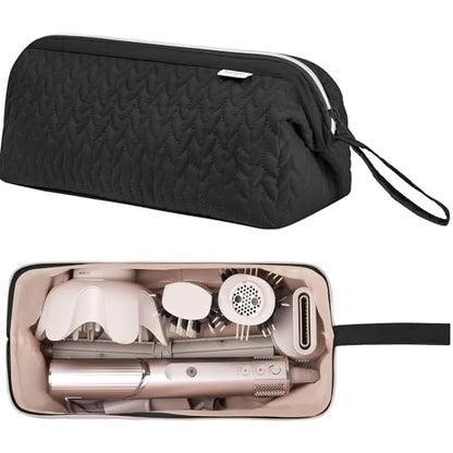KarSyon Shark Flex Style Case for Dyson Airwrap Hair Dryer Brush Revlon Hair Tools Travel Bag Carrying Case Flat Curling Iron Organizer (Black) - color: Black