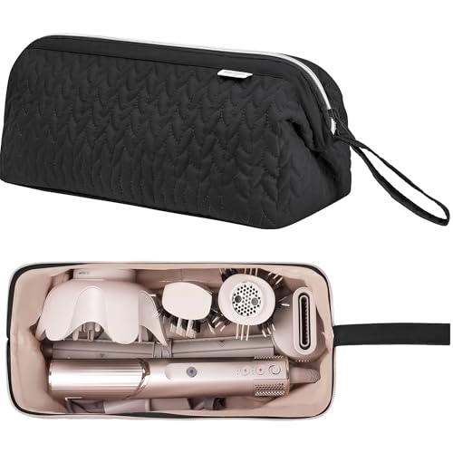 KarSyon Shark Flex Style Case for Dyson Airwrap Hair Dryer Brush Revlon Hair Tools Travel Bag Carrying Case Flat Curling Iron Organizer (Black) - color: Black