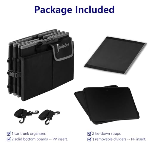 Trunk Organizer With Built-In Insulated Leak Proof Cooler Bag,Collapsible Cargo Organizer For Suv With Non Slip Bottom Strips,3 Large Compartments Foldable Waterproof Portable Car Storage Box - color: Black with Cooler Bag