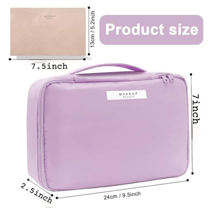 Queboom Travel Makeup Bag Cosmetic Bag Makeup Bag Toiletry bag for women and men (Purple) - color: Purple