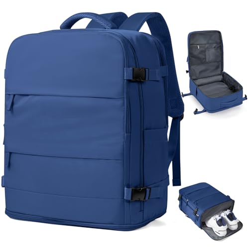 coowoz Travel Backpack for Women Man Carry On Backpack Mochila de Viaje Waterproof Teacher Personal Item Backpacks Travel Bag Essentials Rucksack Airplane Accessories Must Haves Royal Blue - color: Royal Blue, size: 33l