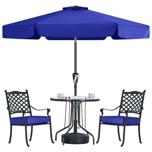 MASTERCANOPY 7.5ft Patio Umbrella with Valance, Crank and Tilt – 6 Ribs Outdoor Market Umbrella, UV/Fade Resistant, Waterproof Canopy with Wind Vent for Garden, Deck, Backyard, Pool (Blue) - color: Blue, size: 7.5FT