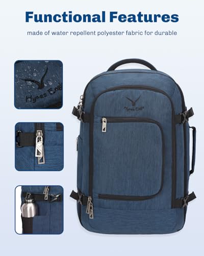 Hynes Eagle Travel Backpack 40L Flight Approved Carry on Backpack Men Large Cabin Weekender Laptop Backpack Women 15.6 inches - color: Blue 2024