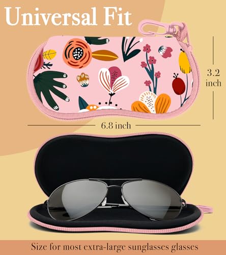 Sunglasses Case Soft Glasses Cases for Women Pouch Eyeglass Bag Eye Glass Kids Girls Sun Glasses Cute Kawaii - color: Pink Flower