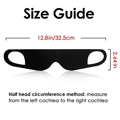 FRESHME Zero Pressure Sleep Mask - Lightweight Breathable Blockout Eye Mask for Sleeping with Ear Hanging Elastic Strap for All Sleep Positions Men Women Soft and Comfortable Black Eye Blinder Travel - color: Black