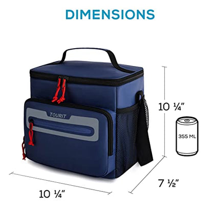 TOURIT Large Lunch Bag 14L Insulated Lunch Box Lunch Cooler for Men Women Work, Black - color: Y-Dark Blue