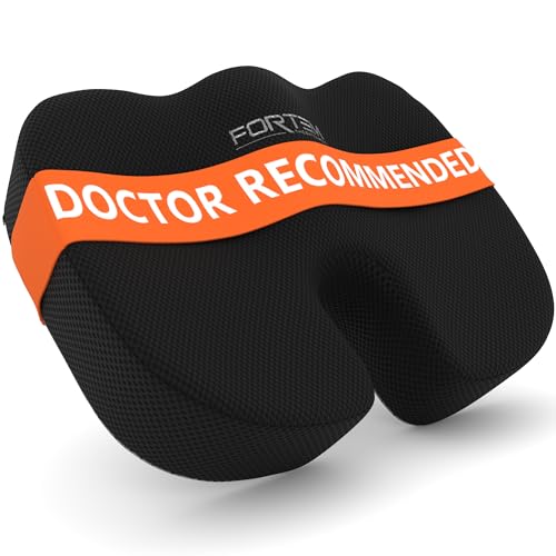 FORTEM Seat Cushion, Office Chair Cushion, Memory Foam Car Seat Cushions, Sciatica Coccyx Tailbone Pain Relief, Chair Cushions for Back Support, Sitting Pad for Gaming, Washable Cover, Non Slip - color: Black Mesh, size: Large