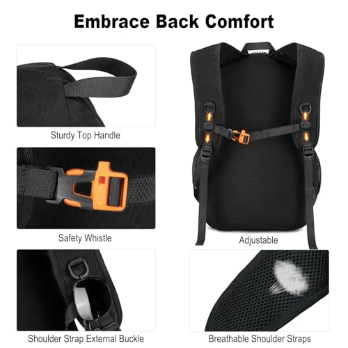 Nerlion 35L Hiking Backpack Travel Backpack for Men Women Camping Waterproof Outdoor Hiking Daypack Lightweight Backpack Black - color: Black 2