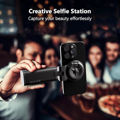 MiiKARE Travel Essentials Magnetic Airplane Phone Holder, Universal Handsfree Phone Mount for Flying with 360 Degree Rotation, Travel Must Haves Phone Stand for Desk, Tray Table, Black - color: Black-Magnet