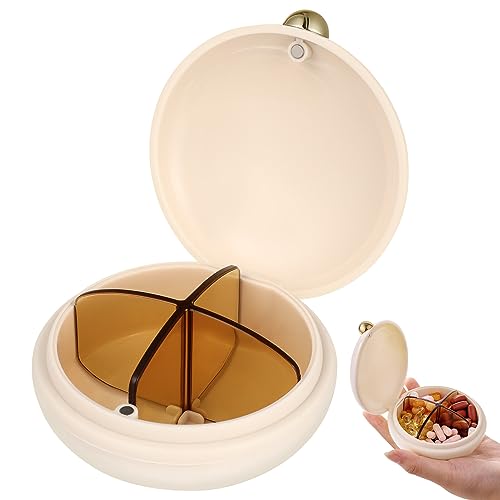 Sealed Pellet Packing Box Portable Storage Organizer for Pills Jewelry Small Items Compact Design with Tight Seal Beige Color 3.42X3.30X1.73 Inch