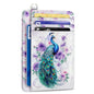 Yonlevres Credit Card Holder Slim Wallet, Peacock RFID Wallet Women Front Pocket Small Card Holder, Cute Travel Thin RFID Blocking Card Organizer Card Case ID Window PU Leather Girl Ladies - color: Peacock